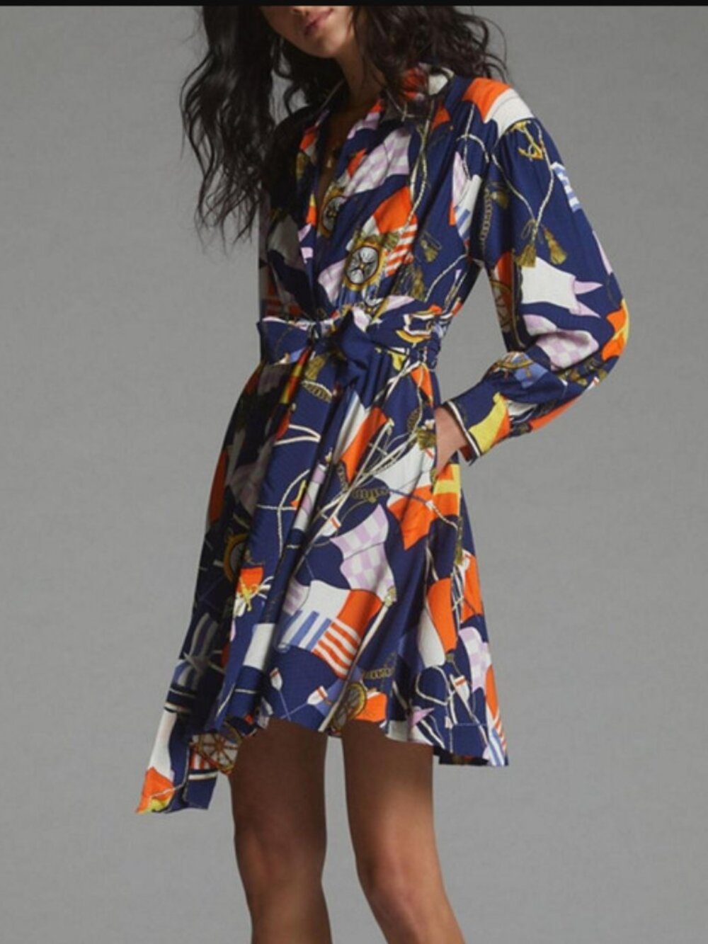 Maeve Nautical Mini Shirtdress - Small